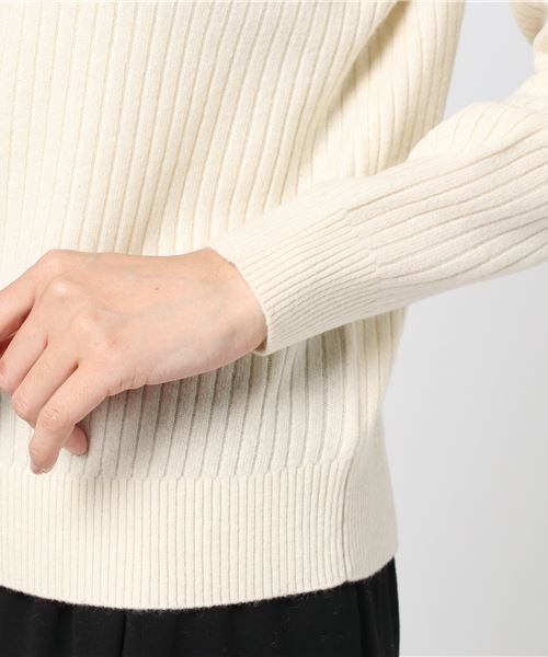 RIVE DROITE（リヴドロワ）の「W/CAワイドリブ2WAYプルオーバー（ニット/セーター・レディース・オフホワイト/その他14/ネイビー・FREE）」の9枚目の写真