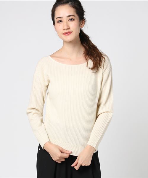 RIVE DROITE（リヴドロワ）の「W/CAワイドリブ2WAYプルオーバー（ニット/セーター・レディース・オフホワイト/その他14/ネイビー・FREE）」の7枚目の写真