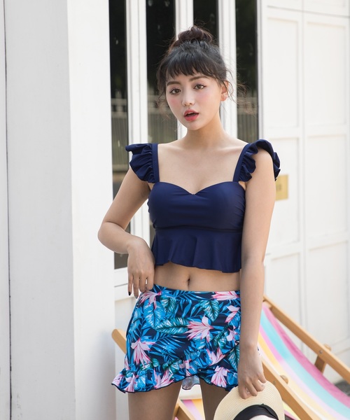 TeddyShop(テディショップ)の「レディース水着 ハイウェスト ビスチェビキニ2点セット 体型カバー(水着・レディース・ブラック/ブラック×レッド/ホワイト×ブラック/ホワイト×レッド/ホワイト×ブルー/ネイビー/ホワイト×グリーン/レンガ/カーキ/ネイビー×ホワイト/レッド系その他・M/XL/L/XXL)」の21枚目の写真