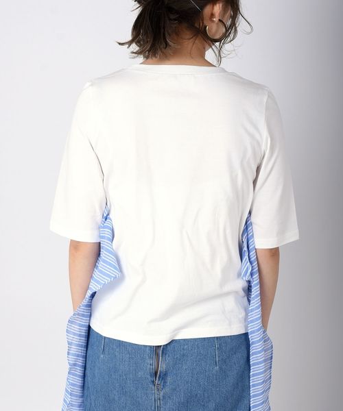 Khaju(カージュ)の「Khaju:ストライプビスチェトップス(Tシャツ/カットソー・レディース・ホワイト/ブラック・ONE SIZE)」の10枚目の写真