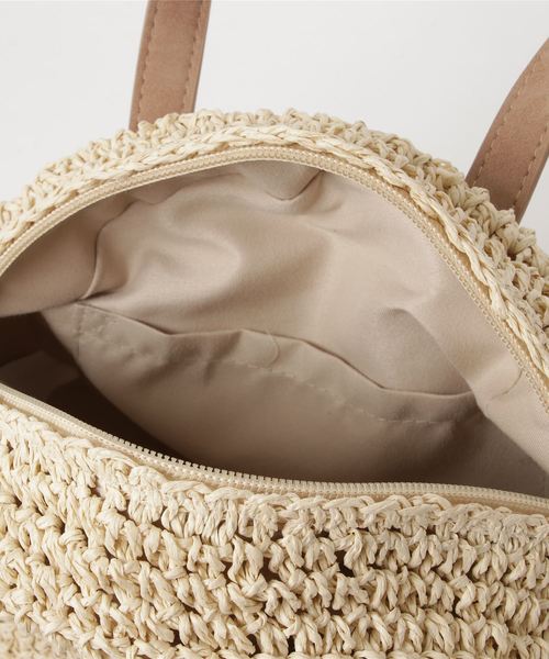 VENCEEXCHANGE（ヴァンスエクスチェンジ）の「ペーパーサークル2WAYショルダー（かごバッグ・レディース・オフホワイト/ブラック/ライトブラウン・FREE）」の6枚目の写真