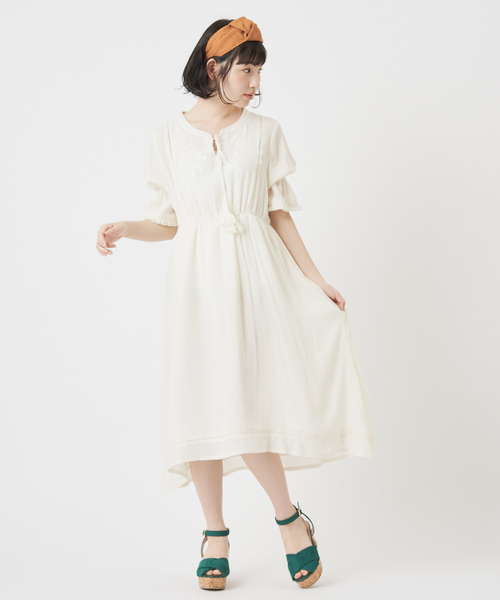 OLIVE des OLIVE（オリーブデオリーブ）の「エスニックワンピース（ワンピース・レディース・ホワイト/ワインレッド/ピンク・FREE）」の14枚目の写真