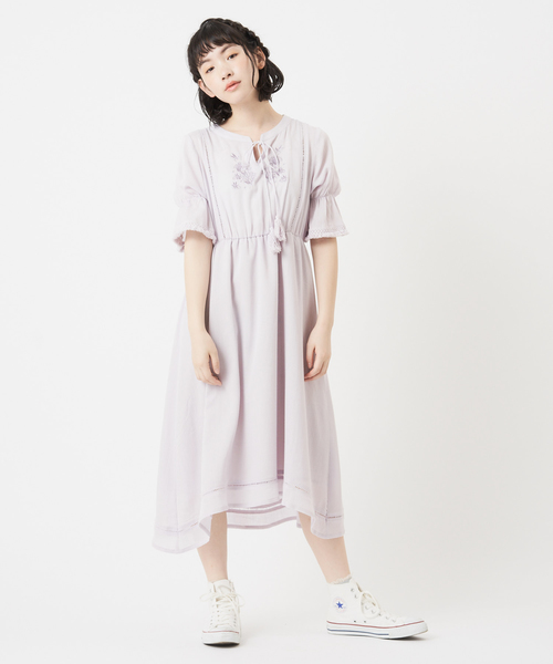 OLIVE des OLIVE（オリーブデオリーブ）の「エスニックワンピース（ワンピース・レディース・ホワイト/ワインレッド/ピンク・FREE）」の10枚目の写真