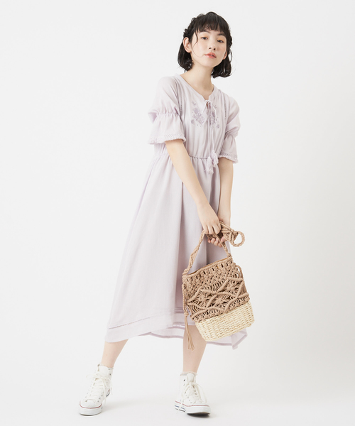 OLIVE des OLIVE（オリーブデオリーブ）の「エスニックワンピース（ワンピース・レディース・ホワイト/ワインレッド/ピンク・FREE）」の21枚目の写真