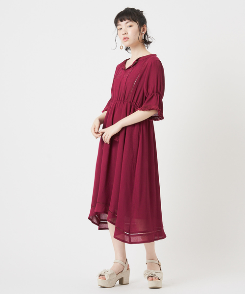 OLIVE des OLIVE（オリーブデオリーブ）の「エスニックワンピース（ワンピース・レディース・ホワイト/ワインレッド/ピンク・FREE）」の13枚目の写真