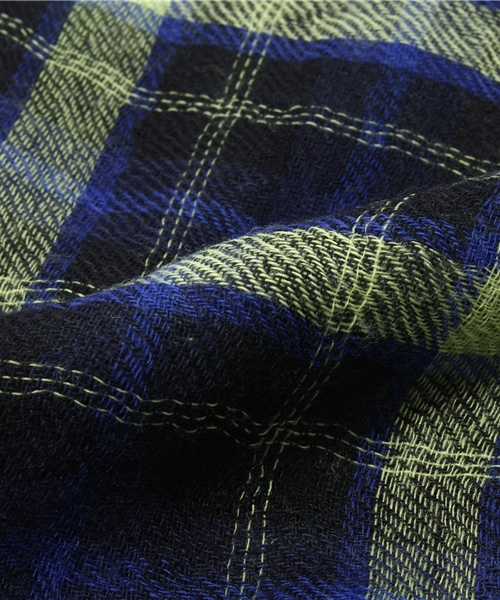 JOHN LAWRENCE SULLIVAN（ジョンローレンスサリバン）の「CHECK SHAWL（マフラー・メンズ・オレンジ/イエロー・FREE）」の5枚目の写真