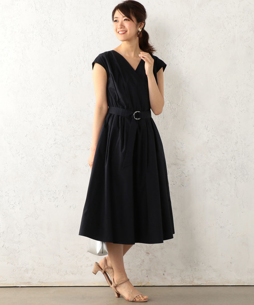 Cheek（チーク）の「綿カシュクールワンピース（ワンピース・レディース・ベージュ/ネイビー/パープル・MEDIUM）」の3枚目の写真