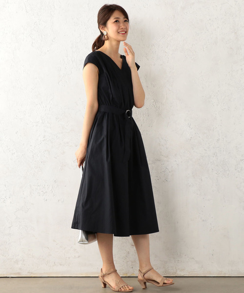 Cheek（チーク）の「綿カシュクールワンピース（ワンピース・レディース・ベージュ/ネイビー/パープル・MEDIUM）」の10枚目の写真