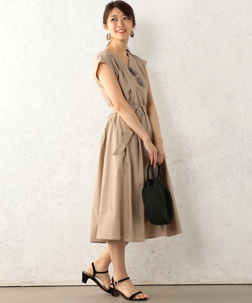 Cheek（チーク）の「綿カシュクールワンピース（ワンピース・レディース・ベージュ/ネイビー/パープル・MEDIUM）」の11枚目の写真