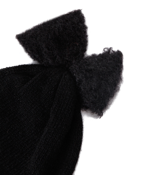 bpr BEAMS Women's(ビーピーアール ビームス)の「BERNSTOCK SPEIRS / リボン ニットキャップ(ニットキャップ/ビーニー・レディース・ブラック・ONE SIZE)」の3枚目の写真