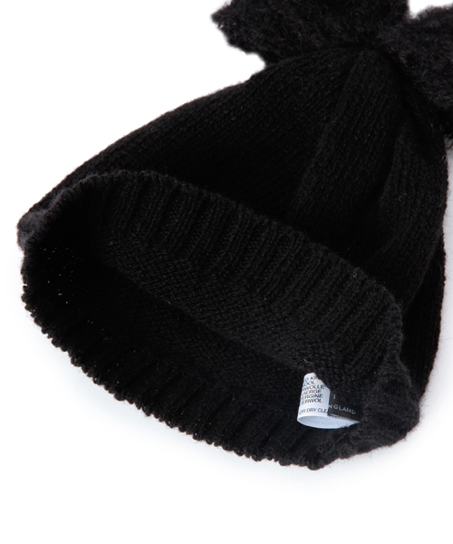 bpr BEAMS Women's(ビーピーアール ビームス)の「BERNSTOCK SPEIRS / リボン ニットキャップ(ニットキャップ/ビーニー・レディース・ブラック・ONE SIZE)」の4枚目の写真