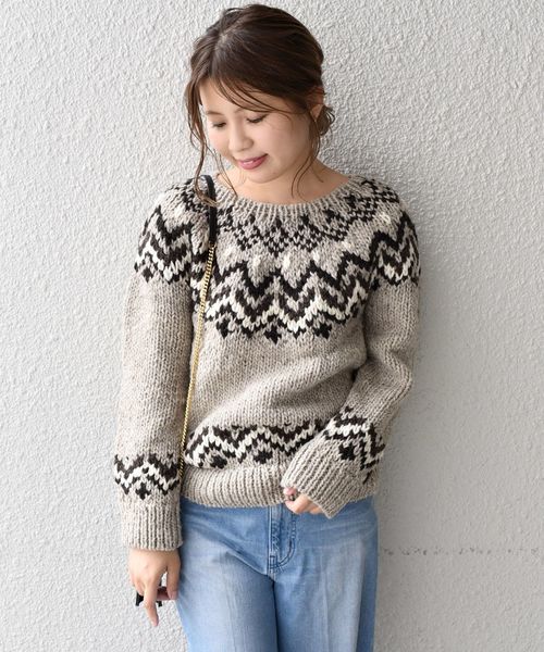 Khaju（カージュ）の「Khaju:ジャカードハンドニットプルオーバー