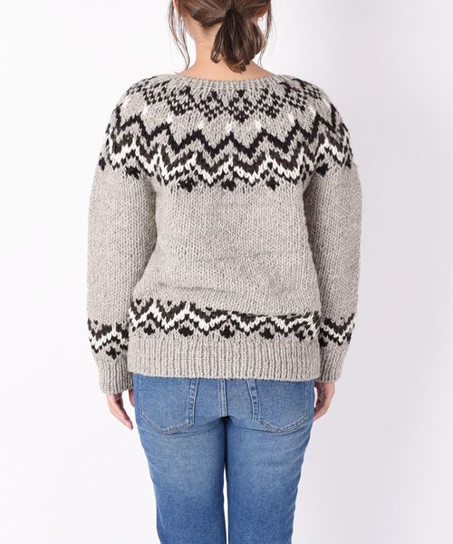 Khaju(カージュ)の「Khaju:ジャカードハンドニットプルオーバー◇(ニット/セーター・レディース・オフホワイト/ベージュ・ONE SIZE)」の7枚目の写真