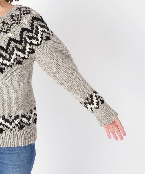 再値下げ！【新品】Khaju(カージュ)WEB限定ジャガードニットカウチン カシュカシュ cache cache ジャガードニットスクエア2wayトート （OR