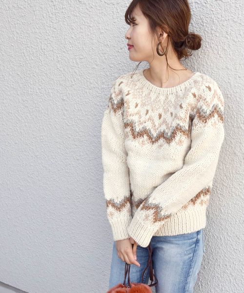 Khaju（カージュ）の「Khaju:ジャカードハンドニットプルオーバー