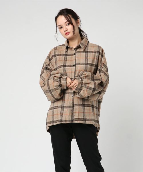 SpRay（スプレイ）の「チェックドルマンBIGシャツ（シャツ/ブラウス