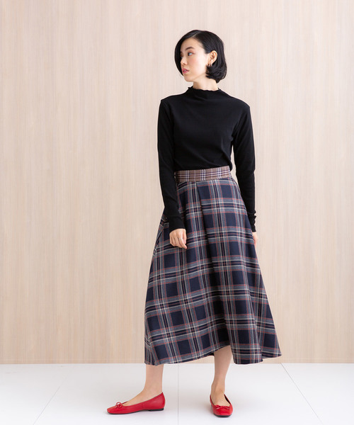 チェックアシメフレアスカート（スカート）｜PUBLIC TOKYO