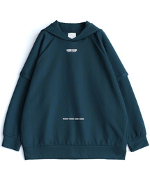 GEOMETRIC PATTERN LAYERED HOODIE