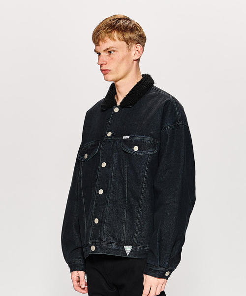 [別注 ］GUESS ゲス ブルゾン ジャケット ボア ビックロゴ Eco Sherpa Jacket ジャケット/アウター ブルゾン | GUESS(ゲス