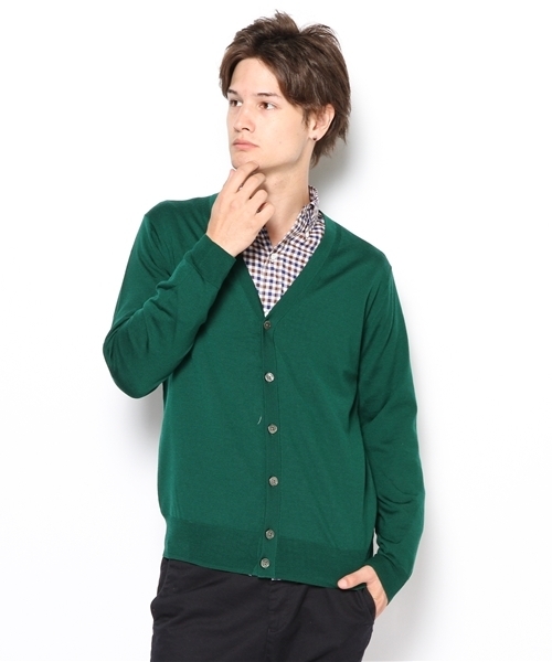 EDIFICE（エディフィス）の「◇16GG V カーディガン（カーディガン/ボレロ・メンズ・グリーン/オレンジ/ブルー系その他/ボルドー/ネイビー/チャコールグレー/ホワイト/ブラック・48/50/44/46）」の5枚目の写真