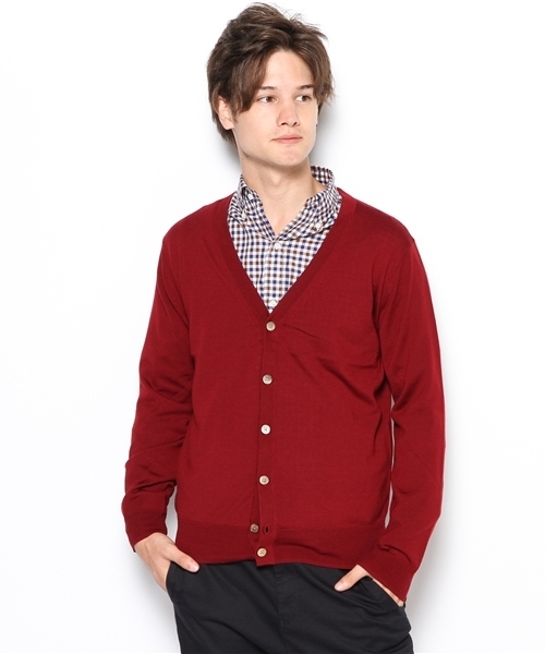 EDIFICE（エディフィス）の「◇16GG V カーディガン（カーディガン/ボレロ・メンズ・グリーン/オレンジ/ブルー系その他/ボルドー/ネイビー/チャコールグレー/ホワイト/ブラック・48/50/44/46）」の21枚目の写真