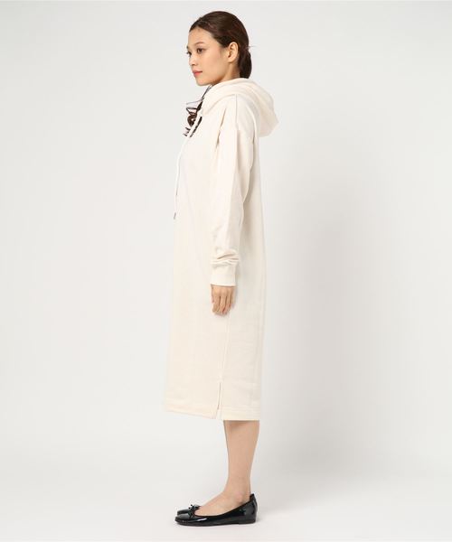 go slow caravan（ゴースローキャラバン）の「UNDERWRAPS / アンダーラップス　無地裏毛マキシパーカーワンピ (M3)（ワンピース・レディース・ベージュ/ダークグレー/アイボリー/杢グレー・M/L）」の5枚目の写真