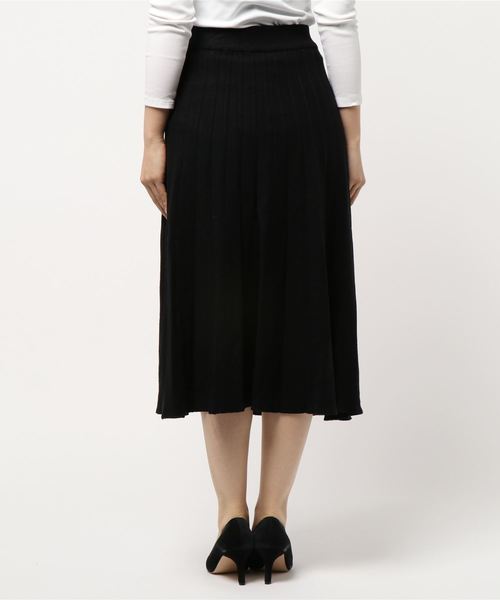KOBE LETTUCE（コウベレタス）の「ミディ丈ニットプリーツスカート＊レディース/ボトムス[M2361]神戸レタス（スカート・レディース・アイボリー/グレー/ブラック・FREE）」の5枚目の写真