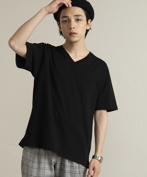 WEGO（ウィゴー）の「WEGO/USAコットンVネックポケットTシャツ（Tシャツ/カットソー・メンズ・ホワイト/ライトピンク/グリーン系その他/ブラック/ダークオレンジ/サックスブルー・MEDIUM/SMALL/LARGE）」の16枚目の写真