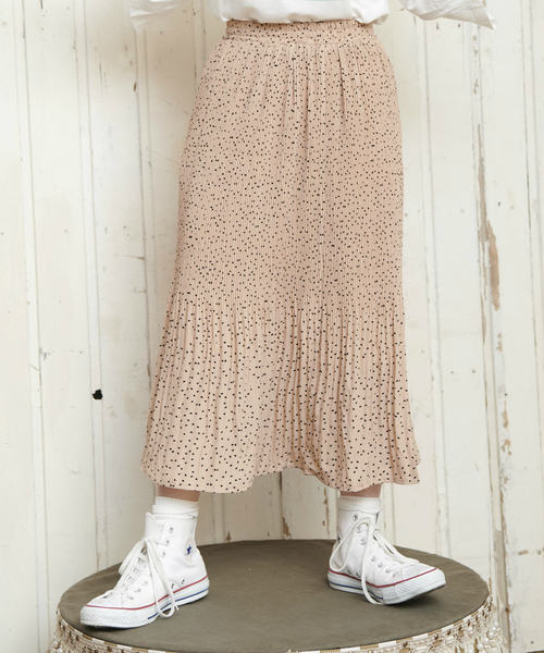 OLIVE des OLIVE（オリーブデオリーブ）の「[再入荷決定!]ドット消しプリーツスカート（スカート・レディース・ブラック/アイボリー/スモークピンク・FREE）」の17枚目の写真
