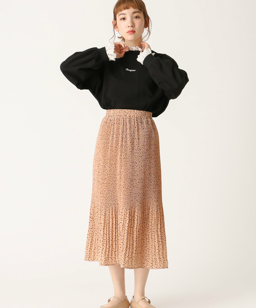 OLIVE des OLIVE（オリーブデオリーブ）の「[再入荷決定!]ドット消しプリーツスカート（スカート・レディース・ブラック/アイボリー/スモークピンク・FREE）」の9枚目の写真