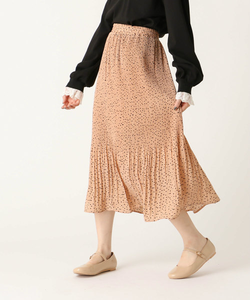 OLIVE des OLIVE（オリーブデオリーブ）の「[再入荷決定!]ドット消しプリーツスカート（スカート・レディース・ブラック/アイボリー/スモークピンク・FREE）」の5枚目の写真