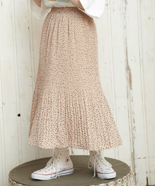 OLIVE des OLIVE（オリーブデオリーブ）の「[再入荷決定!]ドット消しプリーツスカート（スカート・レディース・ブラック/アイボリー/スモークピンク・FREE）」の8枚目の写真
