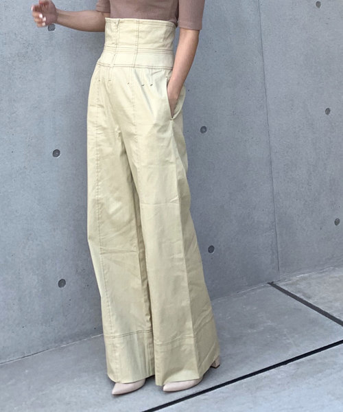 CIEL'AIR（シエルエアー）の「【CIEL'AIR/シエルエアー】ハイウエストコルセットパイピングパンツ（その他パンツ・レディース・ブラック/ベージュ・MEDIUM/LARGE）」の11枚目の写真