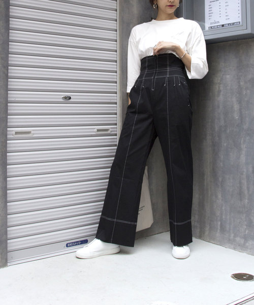 CIEL'AIR（シエルエアー）の「【CIEL'AIR/シエルエアー】ハイウエストコルセットパイピングパンツ（その他パンツ・レディース・ブラック/ベージュ・MEDIUM/LARGE）」の19枚目の写真