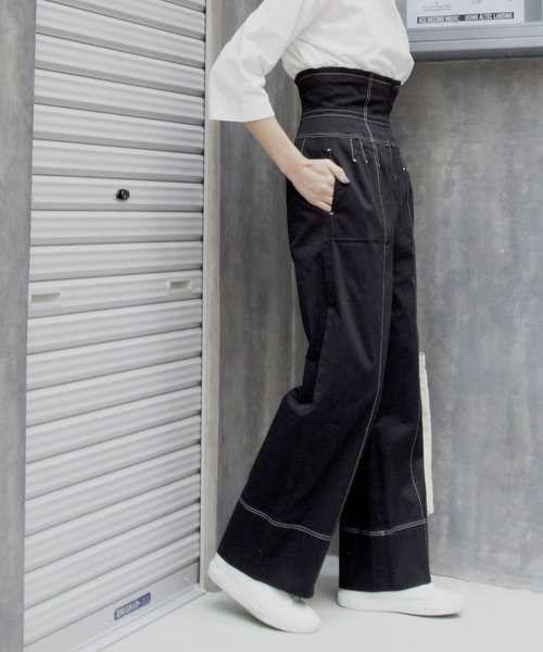 CIEL'AIR（シエルエアー）の「【CIEL'AIR/シエルエアー】ハイウエストコルセットパイピングパンツ（その他パンツ・レディース・ブラック/ベージュ・MEDIUM/LARGE）」の21枚目の写真