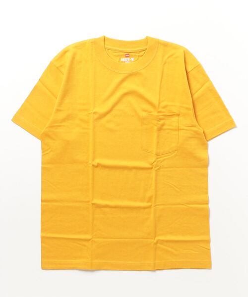 HANES（ヘインズ）の「HANES/ヘインズ (ポケット付き.ver)BEEFY-T 半袖Tシャツ パックTEE コットン100% H5190（Tシャツ/カットソー・メンズ・ホワイト/ブラック/パープル/ネイビー/グレー/ピンク/グリーン/ヘザーグレー/カーキ/レッド/ブルー/イエロー/ダークグレー/ケリーグリーン・S/M/L/XL/LL）」の12枚目の写真