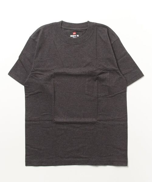 HANES（ヘインズ）の「HANES/ヘインズ (ポケット付き.ver)BEEFY-T 半袖Tシャツ パックTEE コットン100% H5190（Tシャツ/カットソー・メンズ・ホワイト/ブラック/パープル/ネイビー/グレー/ピンク/グリーン/ヘザーグレー/カーキ/レッド/ブルー/イエロー/ダークグレー/ケリーグリーン・S/M/L/XL/LL）」の4枚目の写真