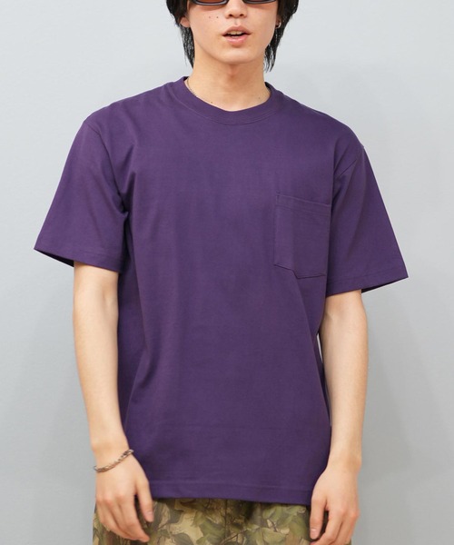 HANES（ヘインズ）の「HANES/ヘインズ (ポケット付き.ver)BEEFY-T 半袖Tシャツ パックTEE コットン100% H5190（Tシャツ/カットソー・メンズ・ホワイト/ブラック/パープル/ネイビー/グレー/ピンク/グリーン/ヘザーグレー/カーキ/レッド/ブルー/イエロー/ダークグレー/ケリーグリーン・S/M/L/XL/LL）」の11枚目の写真