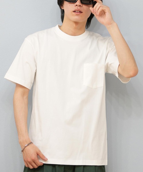 HANES（ヘインズ）の「HANES/ヘインズ (ポケット付き.ver)BEEFY-T 半袖Tシャツ パックTEE コットン100% H5190（Tシャツ/カットソー・メンズ・ホワイト/ブラック/パープル/ネイビー/グレー/ピンク/グリーン/ヘザーグレー/カーキ/レッド/ブルー/イエロー/ダークグレー/ケリーグリーン・S/M/L/XL/LL）」の2枚目の写真