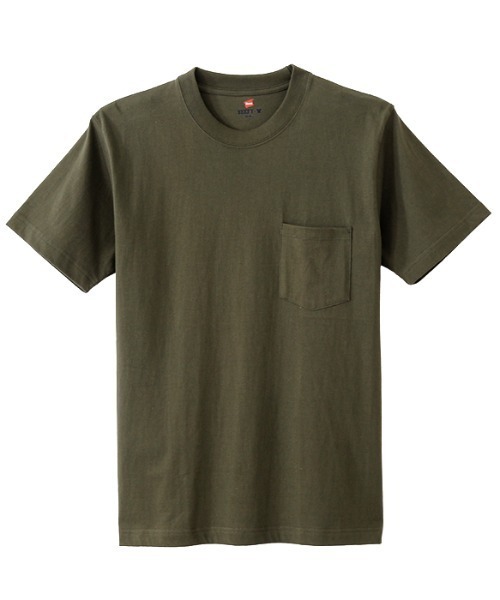 HANES（ヘインズ）の「HANES/ヘインズ (ポケット付き.ver)BEEFY-T 半袖Tシャツ パックTEE コットン100% H5190（Tシャツ/カットソー・メンズ・ホワイト/ブラック/パープル/ネイビー/グレー/ピンク/グリーン/ヘザーグレー/カーキ/レッド/ブルー/イエロー/ダークグレー/ケリーグリーン・S/M/L/XL/LL）」の6枚目の写真