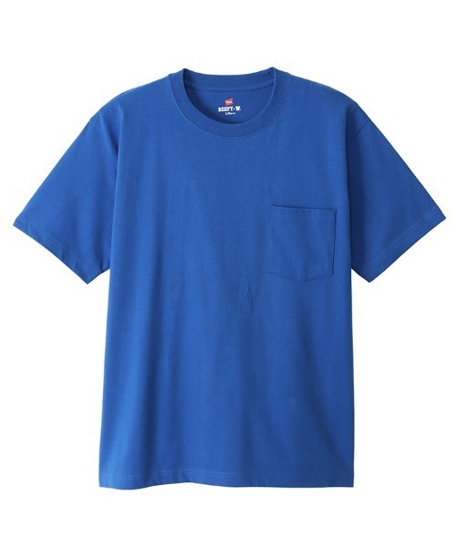 HANES（ヘインズ）の「HANES/ヘインズ (ポケット付き.ver)BEEFY-T 半袖Tシャツ パックTEE コットン100% H5190（Tシャツ/カットソー・メンズ・ホワイト/ブラック/パープル/ネイビー/グレー/ピンク/グリーン/ヘザーグレー/カーキ/レッド/ブルー/イエロー/ダークグレー/ケリーグリーン・S/M/L/XL/LL）」の10枚目の写真