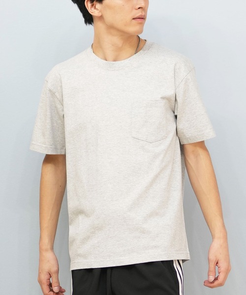 HANES（ヘインズ）の「HANES/ヘインズ (ポケット付き.ver)BEEFY-T 半袖Tシャツ パックTEE コットン100% H5190（Tシャツ/カットソー・メンズ・ホワイト/ブラック/パープル/ネイビー/グレー/ピンク/グリーン/ヘザーグレー/カーキ/レッド/ブルー/イエロー/ダークグレー/ケリーグリーン・S/M/L/XL/LL）」の5枚目の写真