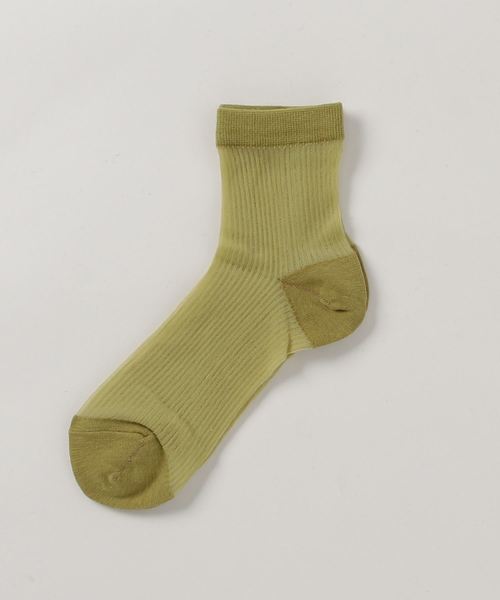 Fun & Daily（ファンアンドデイリー）の「F&D : シースルーストライプソックス（ソックス/靴下・レディース・ホワイト/グレー/イエロー/グリーン/ミント・FREE）」の5枚目の写真