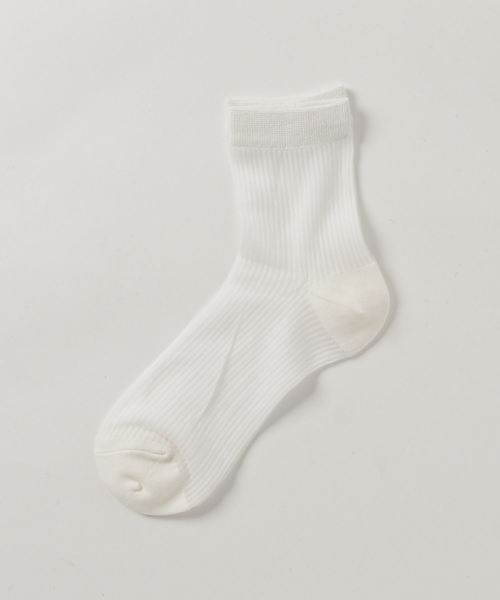 Fun & Daily（ファンアンドデイリー）の「F&D : シースルーストライプソックス（ソックス/靴下・レディース・ホワイト/グレー/イエロー/グリーン/ミント・FREE）」の6枚目の写真