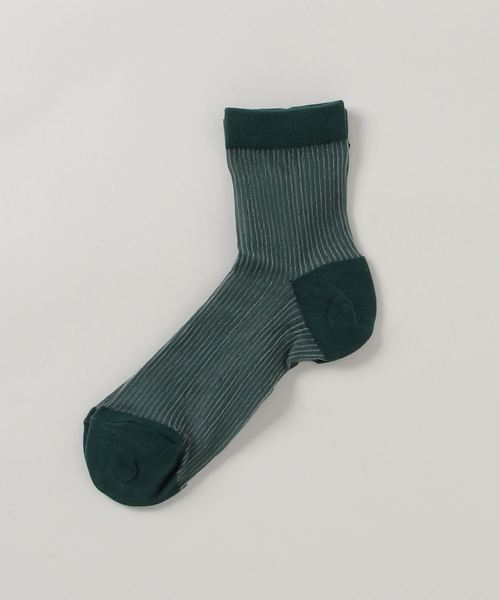 Fun & Daily（ファンアンドデイリー）の「F&D : シースルーストライプソックス（ソックス/靴下・レディース・ホワイト/グレー/イエロー/グリーン/ミント・FREE）」の7枚目の写真