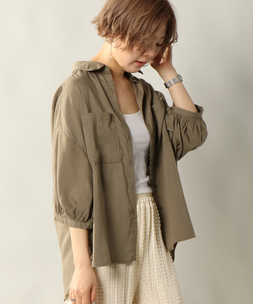 notch.(ノッチ)の「ダブルポケットシャツ(シャツ/ブラウス・レディース・ブラック/ベージュ/グリーン・M)」の20枚目の写真