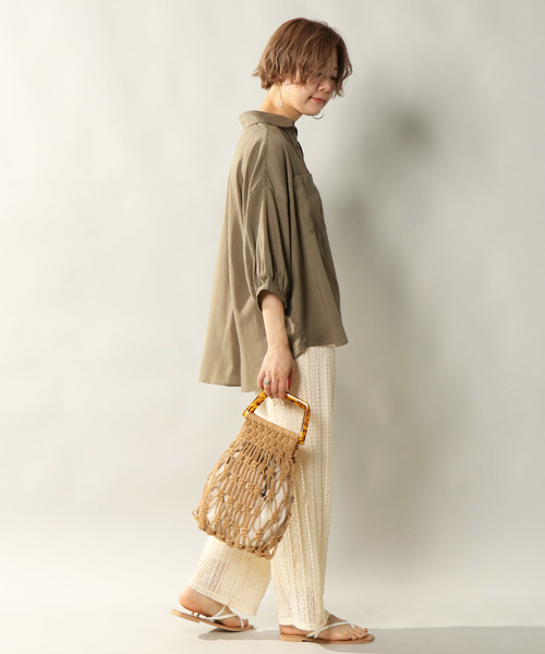 notch.(ノッチ)の「ダブルポケットシャツ(シャツ/ブラウス・レディース・ブラック/ベージュ/グリーン・M)」の15枚目の写真