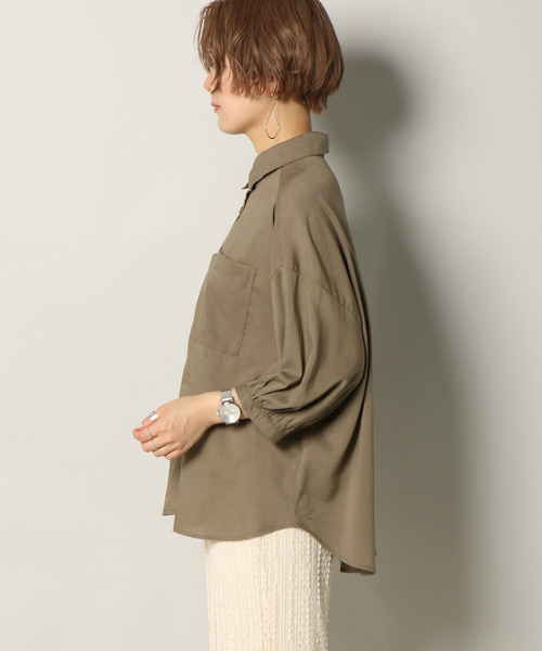 notch.(ノッチ)の「ダブルポケットシャツ(シャツ/ブラウス・レディース・ブラック/ベージュ/グリーン・M)」の11枚目の写真