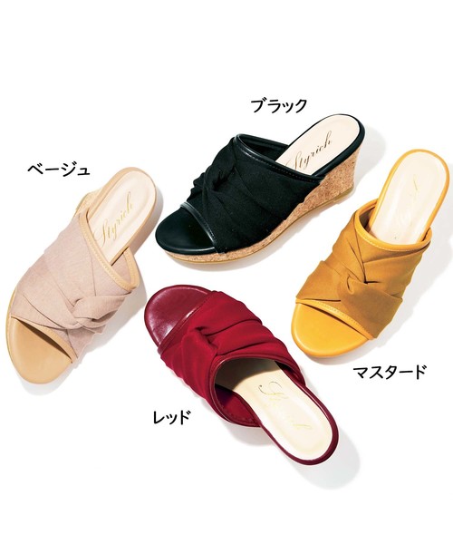 GeeRA(ジーラ)の「ストレッチ素材ウェッジミュール(サンダル・レディース・レッド/マスタード/ベージュ/ブラック・SMALL/MEDIUM/LARGE/X-LARGE)」の7枚目の写真