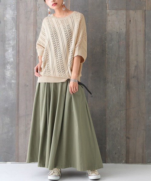 osharewalker(オシャレウォーカー)の「『透かし編みデザインドルマンニット』(ニット/セーター・レディース・グレー系その他/ブラウン系その他/ネイビー/ブルー系その他/ナチュラル・FREE)」の10枚目の写真